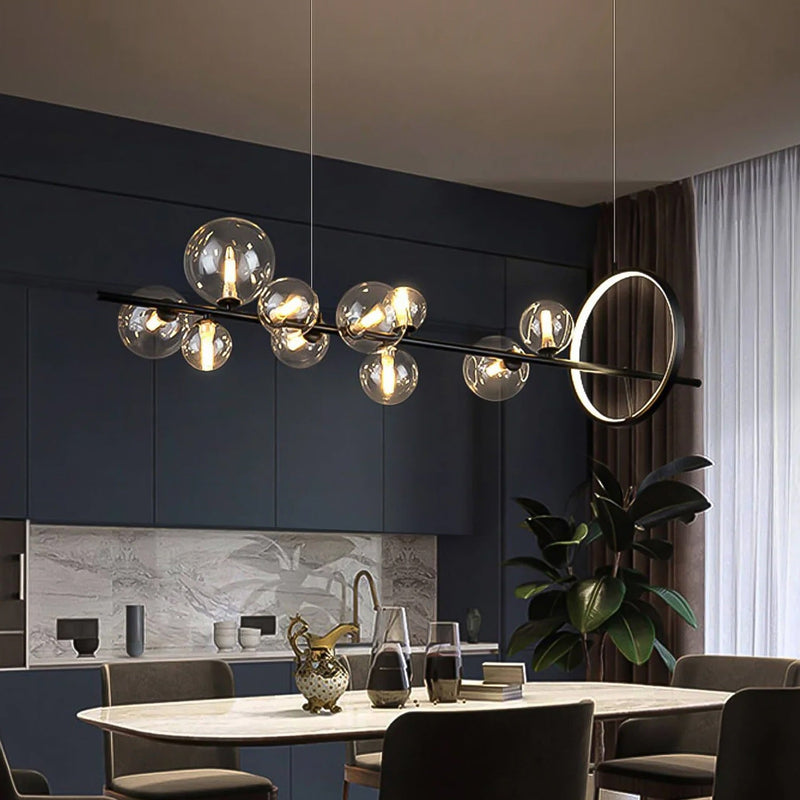 Modern Nordic Dining Room Chandelier: Trendy Glass Bubble ch227 20250704 Feyran Lighting