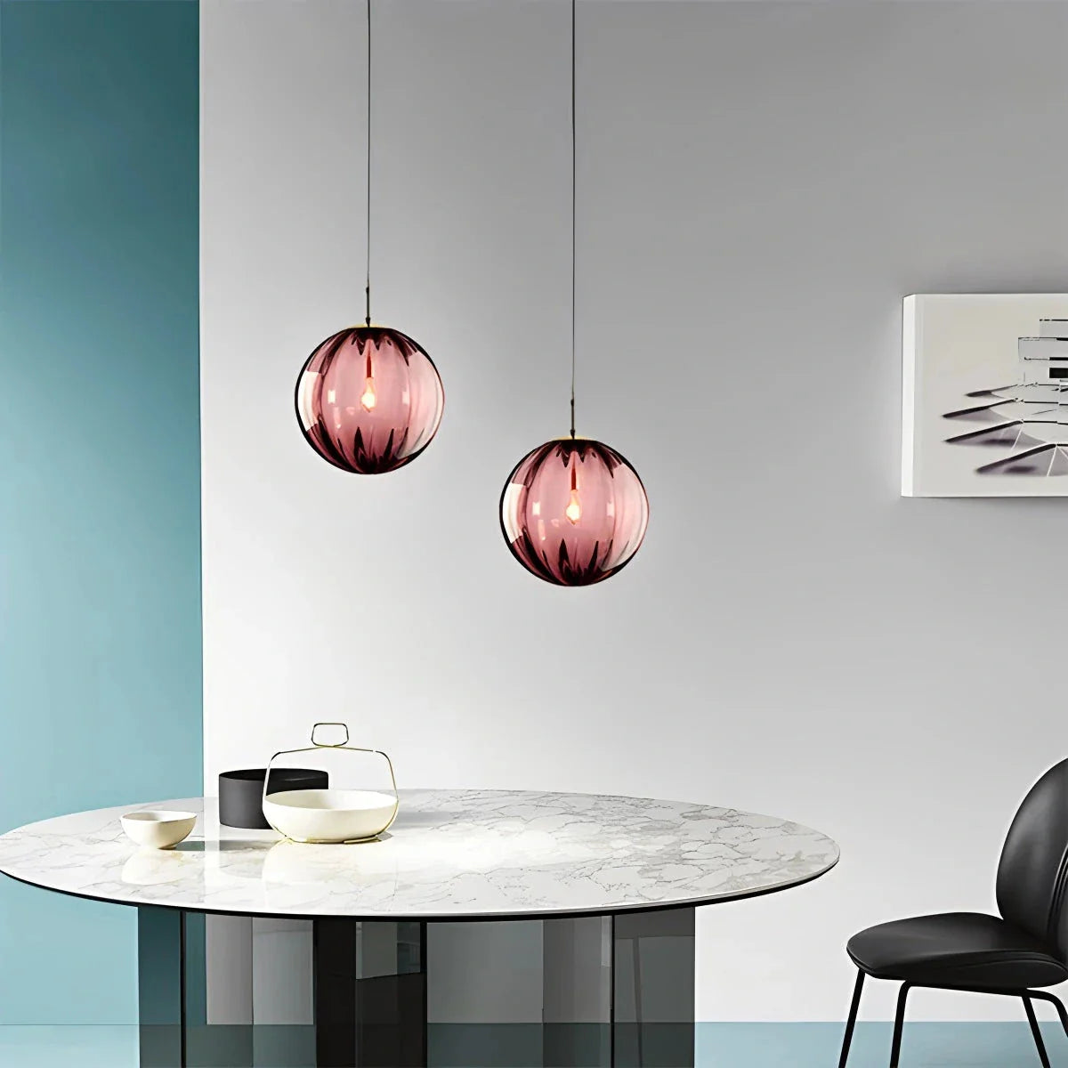 Feyran Modern Nordic Water Pattern Glass Ball Pendant Light