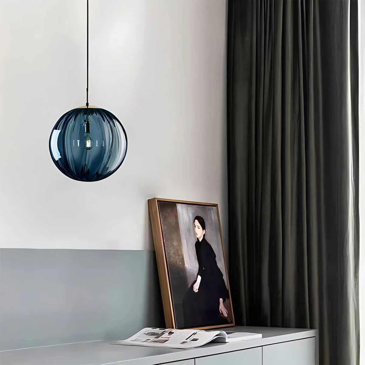 Feyran Modern Nordic Water Pattern Glass Ball Pendant Light
