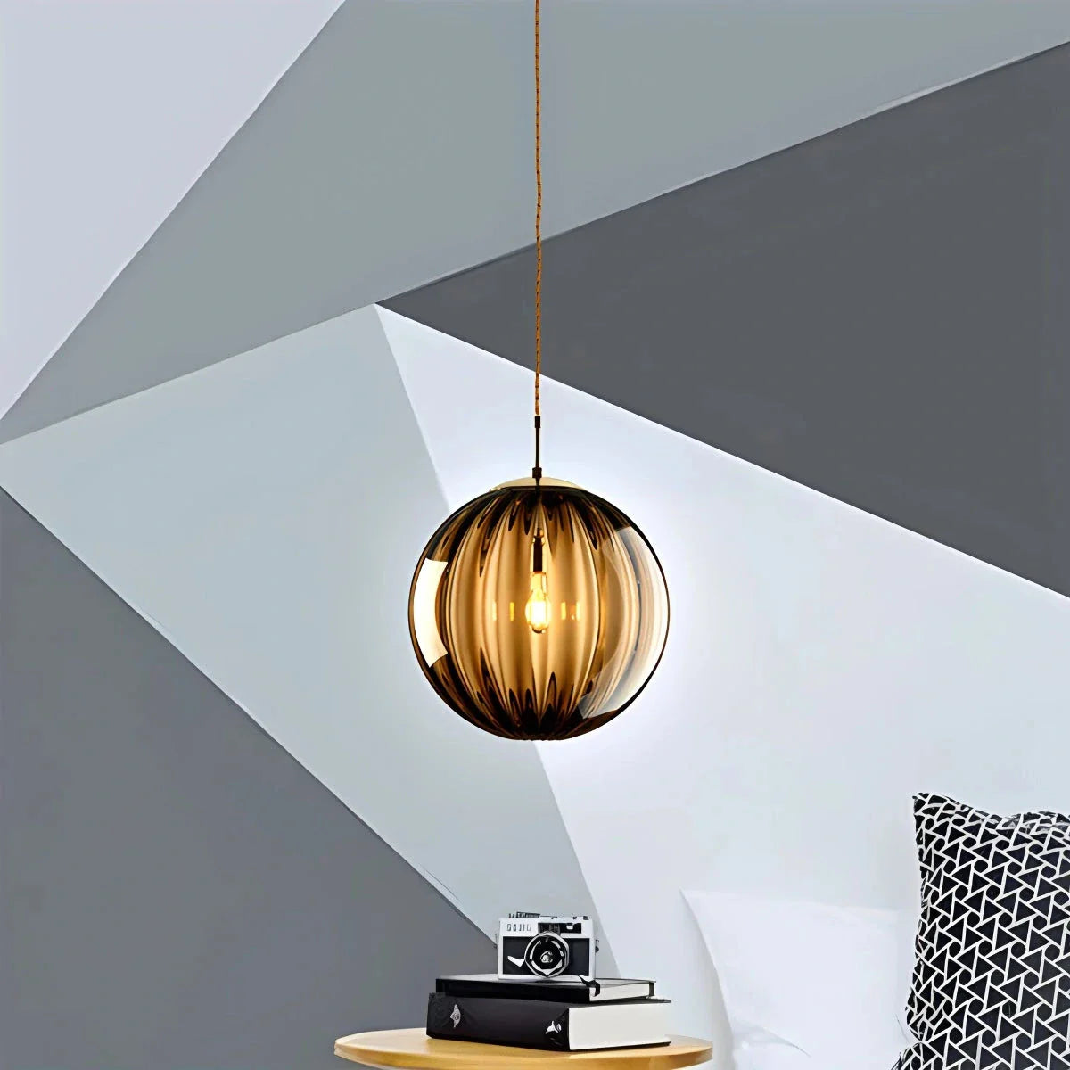 Feyran Modern Nordic Water Pattern Glass Ball Pendant Light