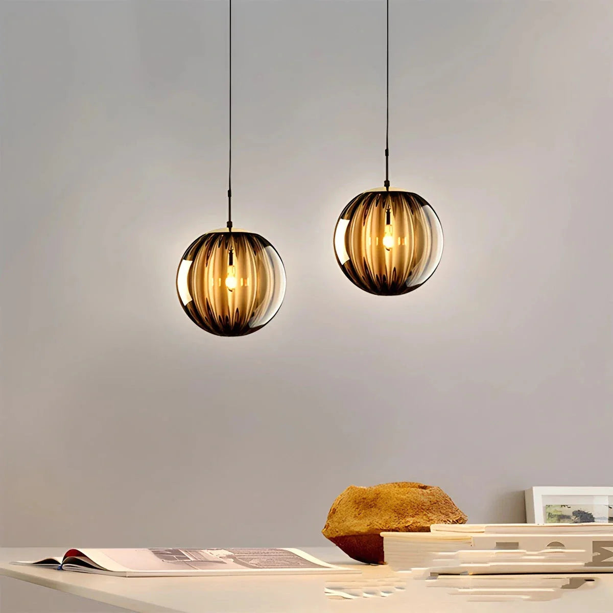 Feyran Modern Nordic Water Pattern Glass Ball Pendant Light