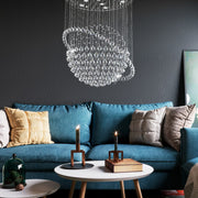 Modern Star Sphere Rain Drop Chandelier With Orbit - Living Room