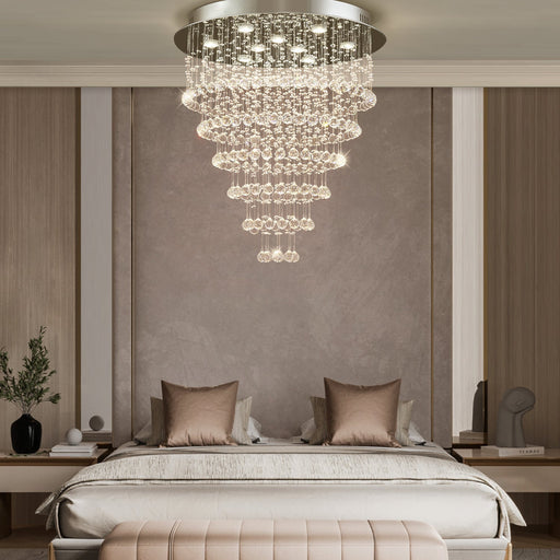 Multi Layer Round Crystal Chandelier Ceiling Lights - Bedroom | Feyran