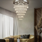Multi Layer Round Crystal Chandelier Ceiling Lights - Living Room | Feyran