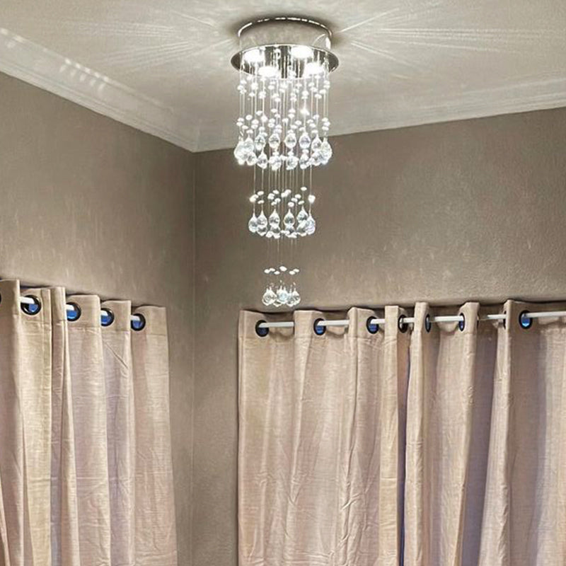 Multi Layer Round Crystal Chandelier Ceiling Lights | Feyran