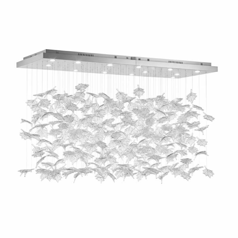 Multicolor Crystal Spiral Maple Leaf Chandelier