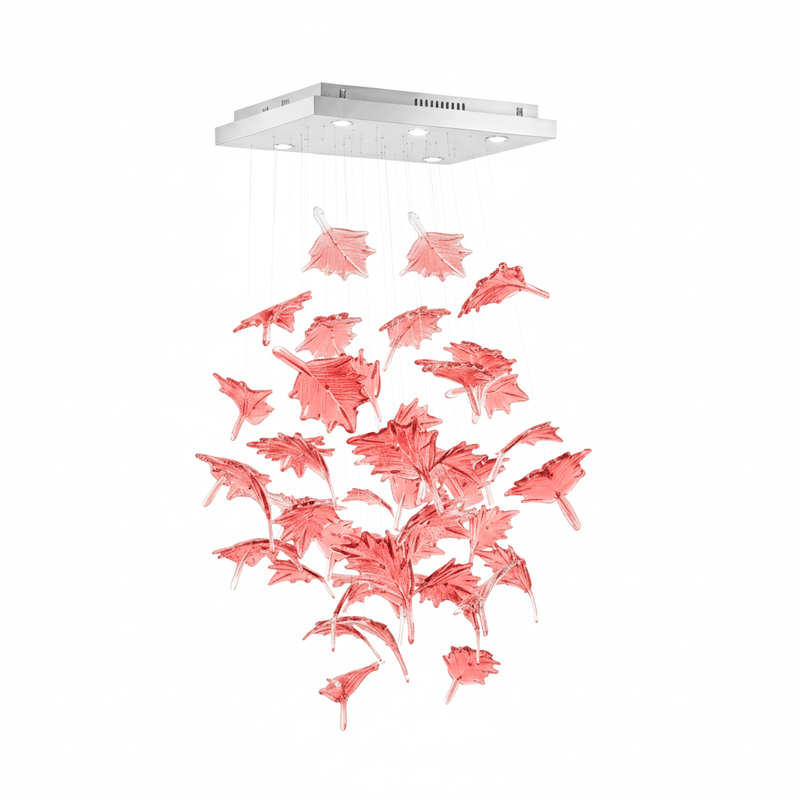 Multicolor Crystal Spiral Maple Leaf Chandelier