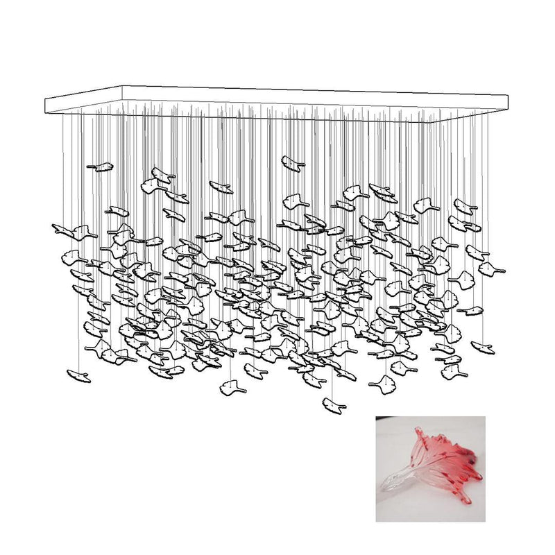 Multicolor Crystal Spiral Maple Leaf Chandelier