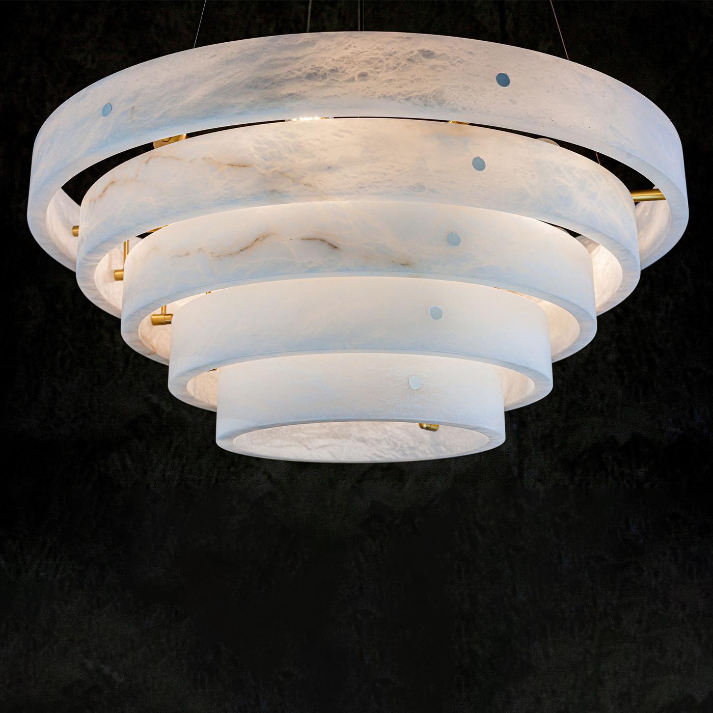 Alabaster Round Suspension Chandelier 52'' - Feyran