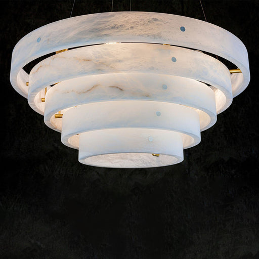 Alabaster Round Suspension Chandelier 52'' - Feyran