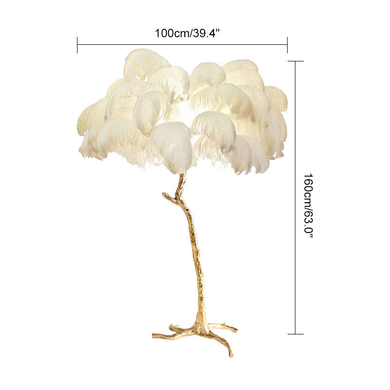 Feyran Feather Palm Tree Floor Lamp for Living Room