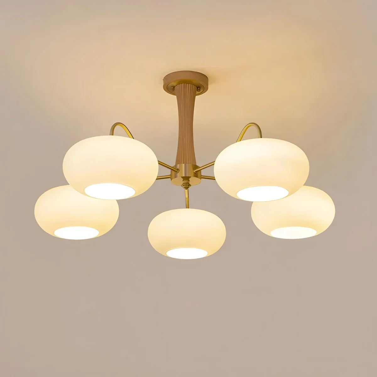 Feyran Brass Wooden Persimmon Chandelier