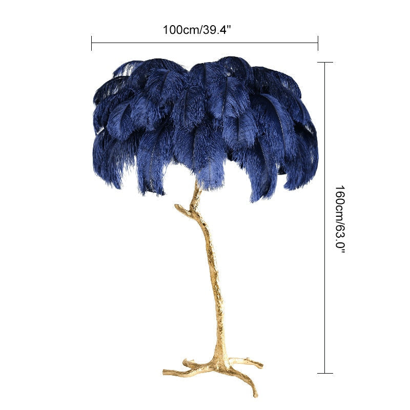 Feyran Feather Palm Tree Floor Lamp for Living Room
