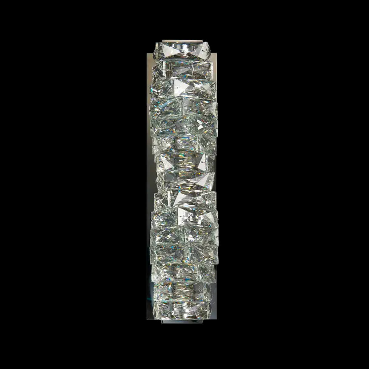 Nordic-modern-luxury-crystal-wall-lamp-bedroom-lamp-front-view-black | Feyran