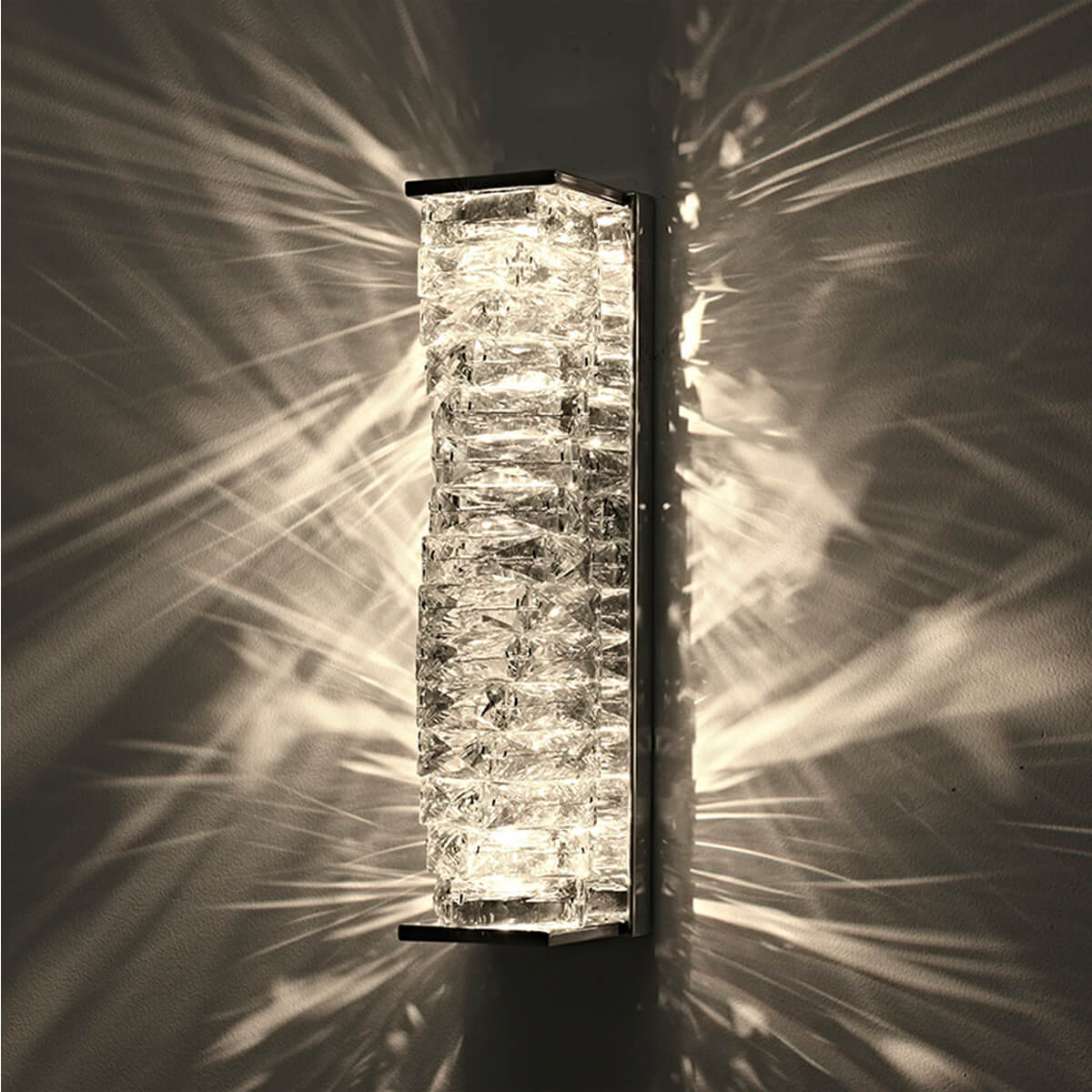 Nordic-modern-luxury-crystal-wall-lamp-bedroom-lamp-light on | Feyran