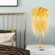 Nordic-postmodern-bedroom-tassel-aluminum-chain-table-lamp-Bedside | Feyran