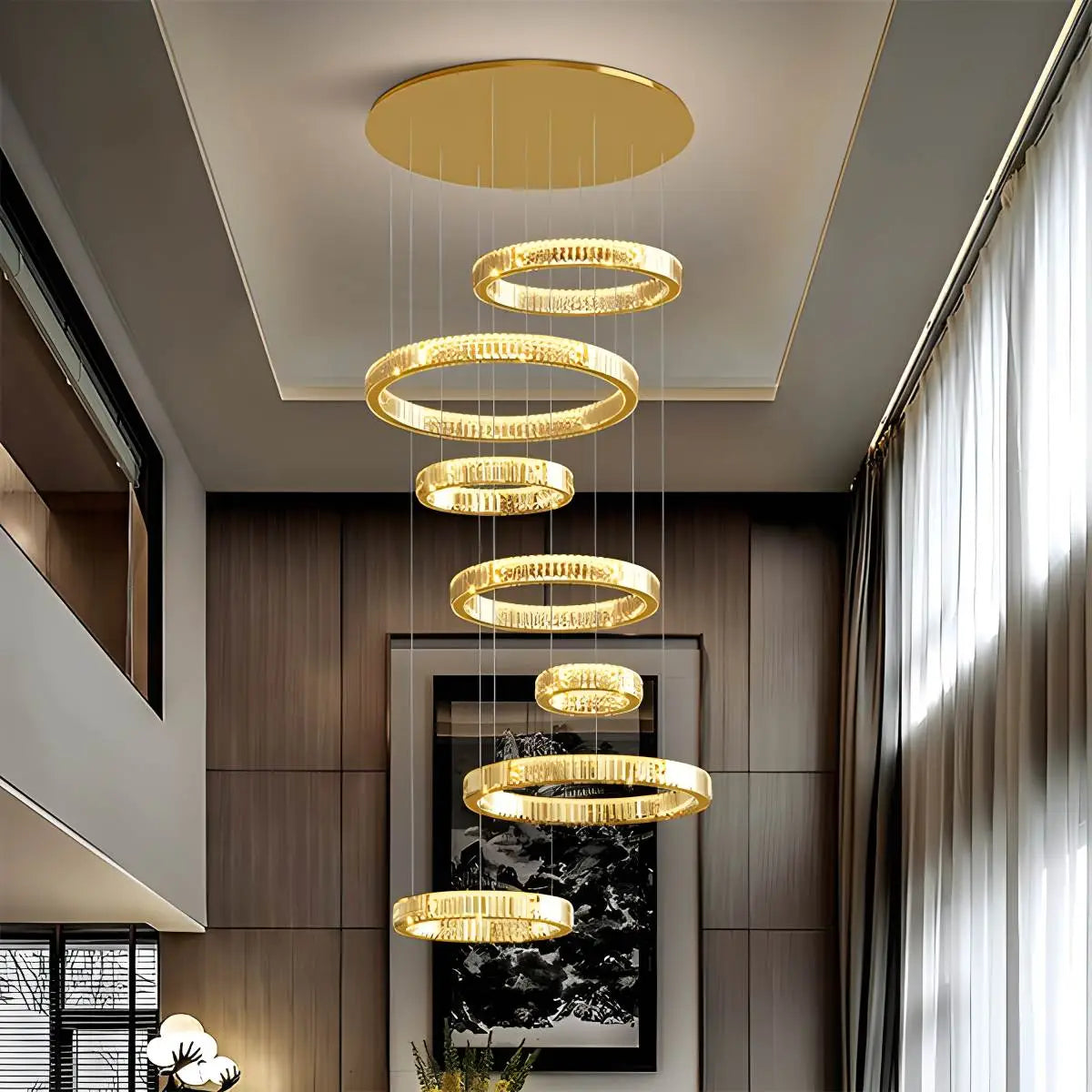 Feyran Nordic Circular Villa Crystal Chandelier