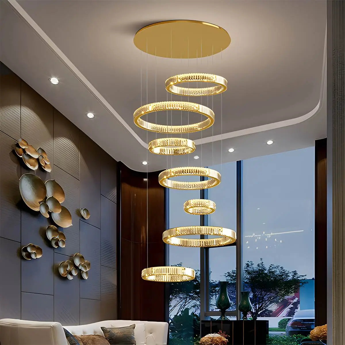 Feyran Nordic Circular Villa Crystal Chandelier