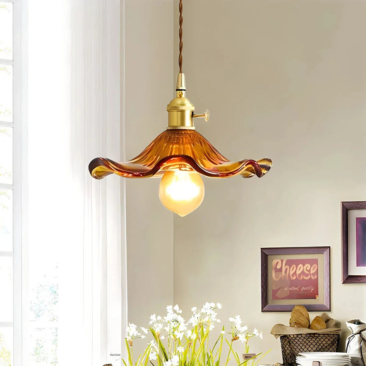 Feyran Nordic Japanese Glass Chandelier for Living Room