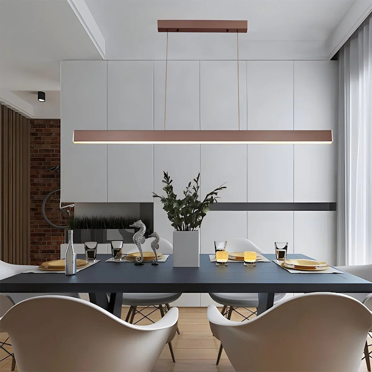 Feyran Nordic LED Linear Pendant Light for Kitchen Island