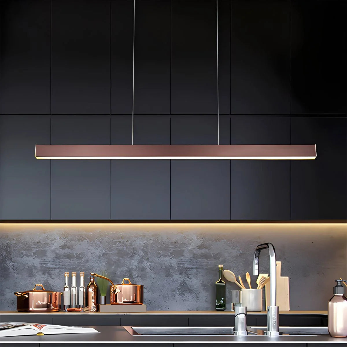 Feyran Nordic LED Linear Pendant Light for Kitchen Island