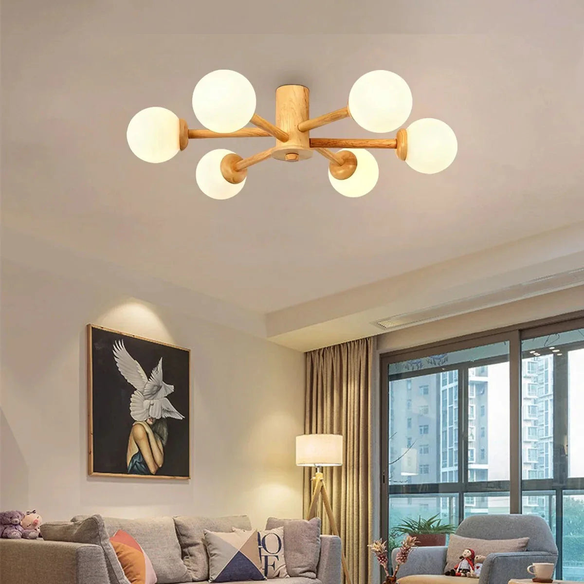 Feyran Nordic Wooden Dining Room Ceiling Light