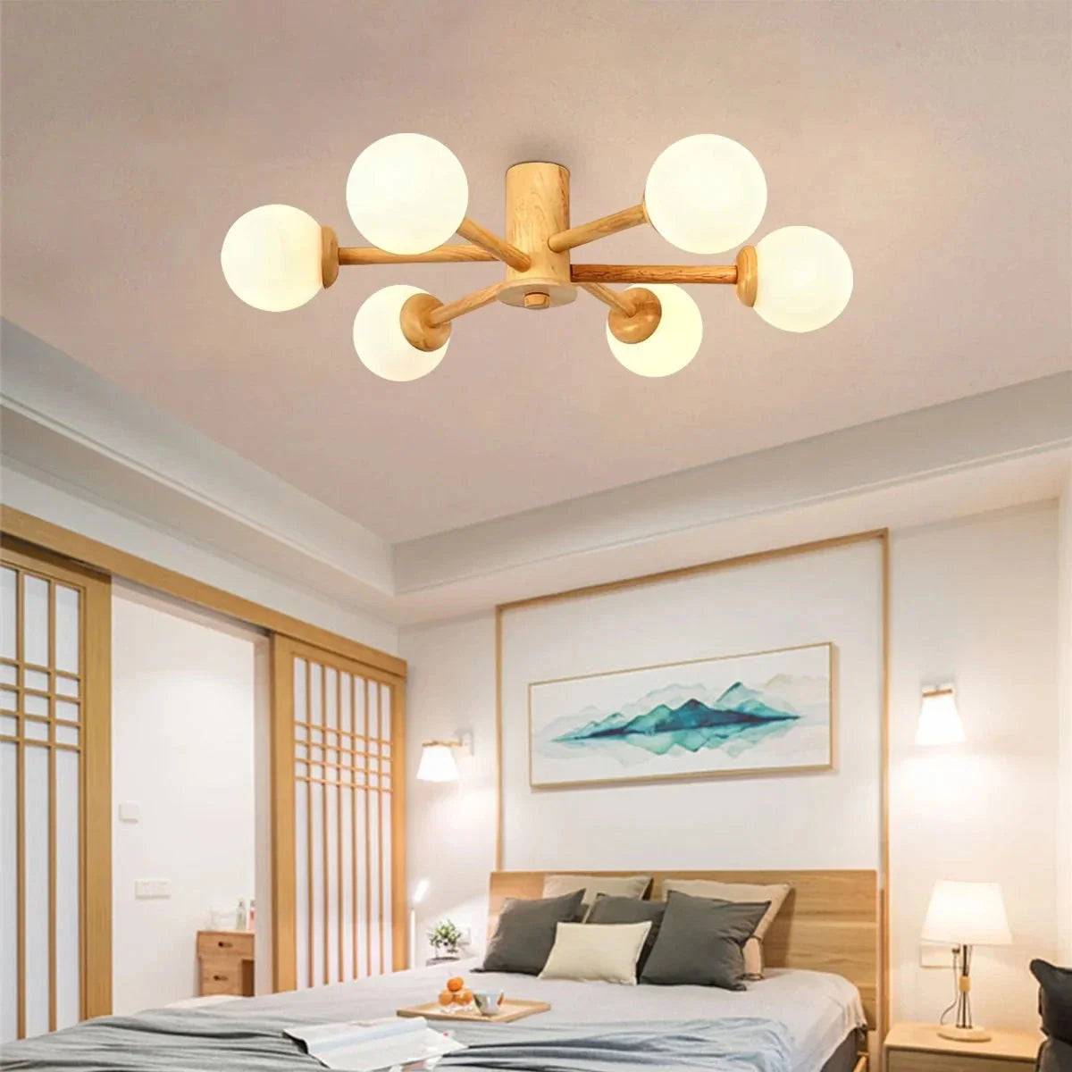 Feyran Nordic Wooden Dining Room Ceiling Light