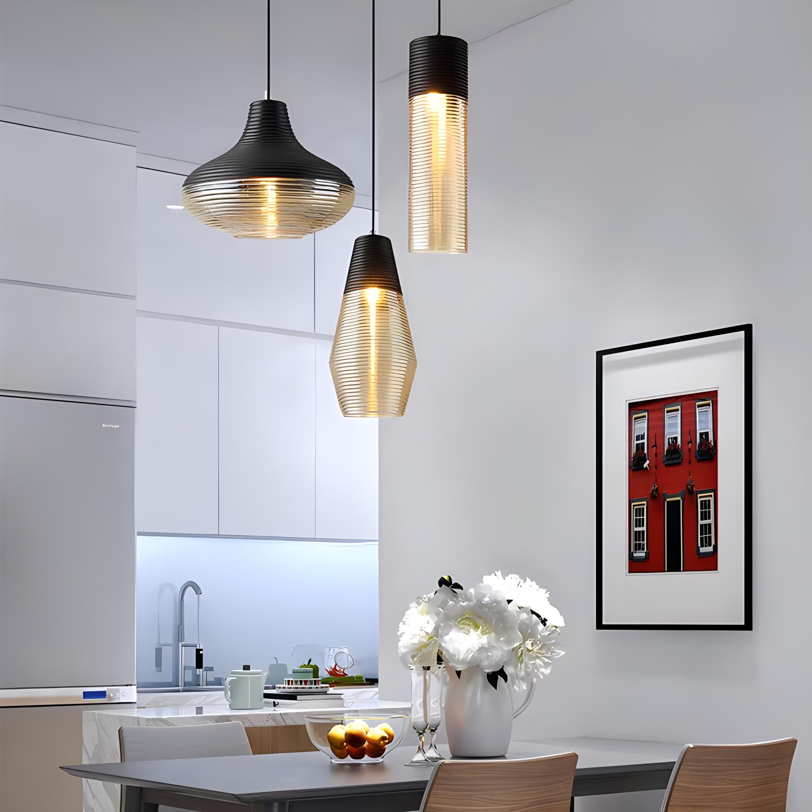 Feyran Industrial Style Glass Pendant Light for Kitchen