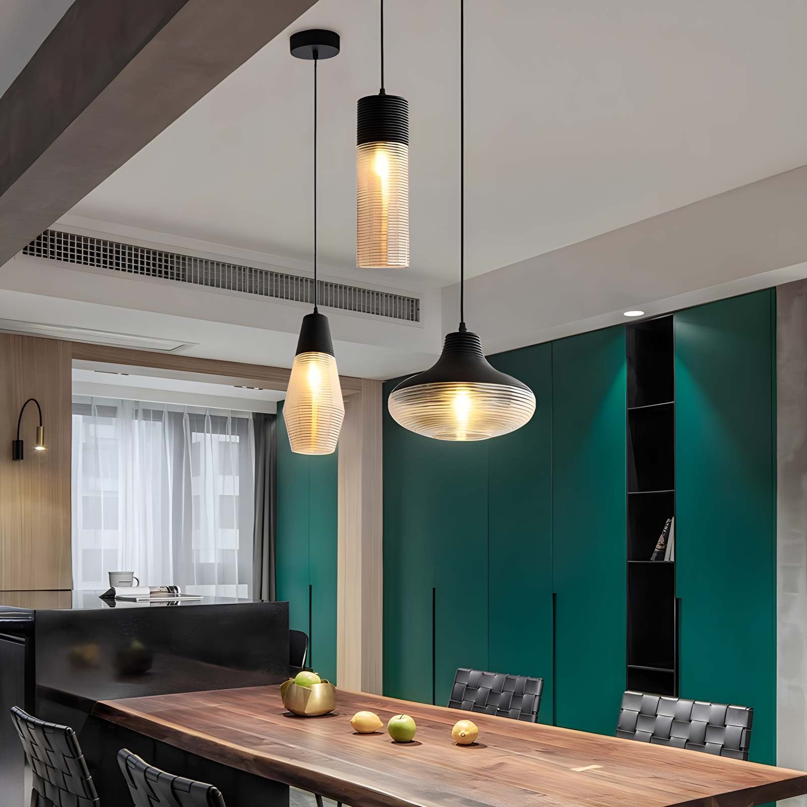 Feyran Industrial Style Glass Pendant Light for Kitchen