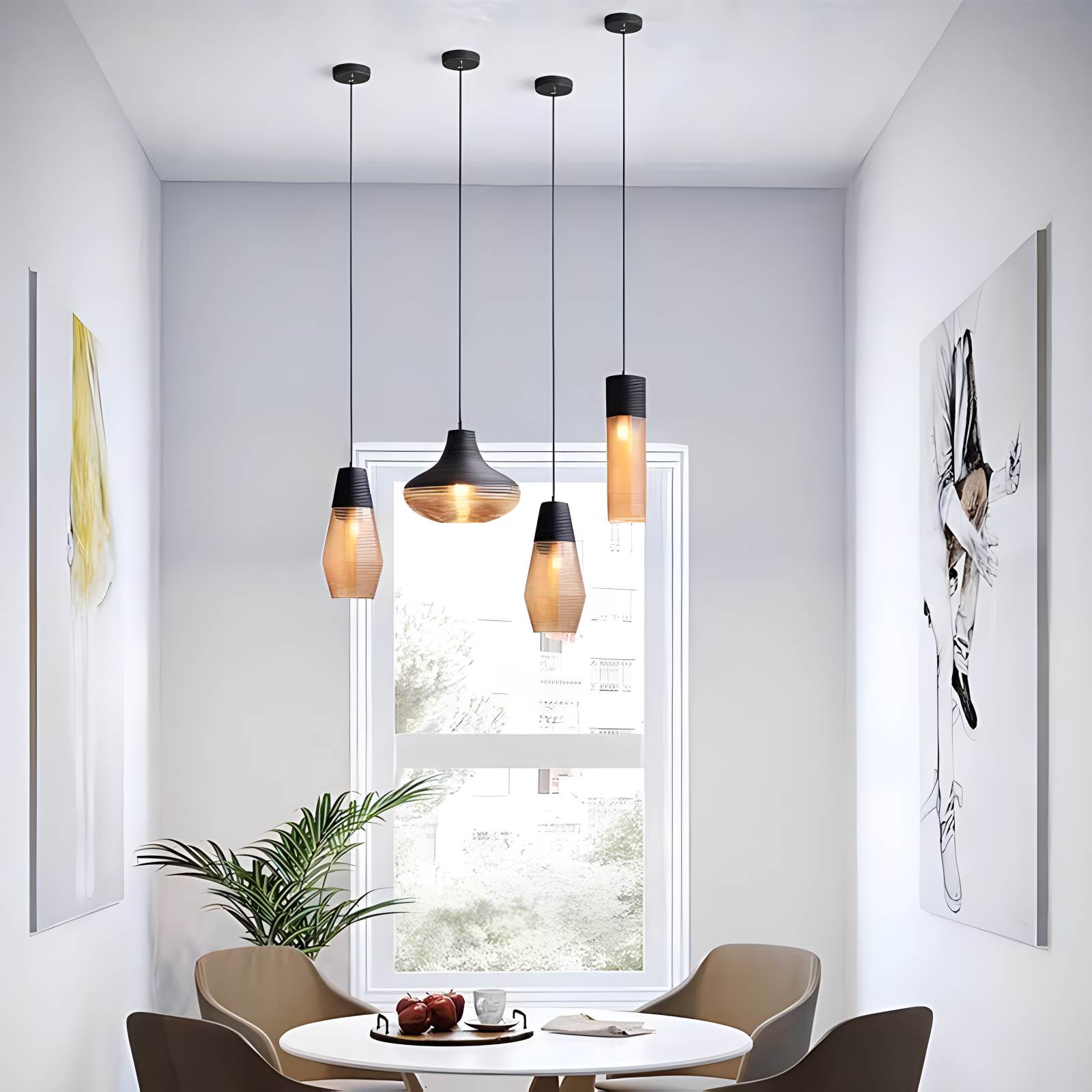Feyran Industrial Style Glass Pendant Light for Kitchen