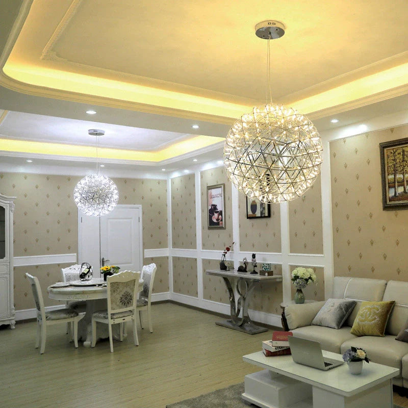 Feyran Silver Fire Ball Pendant Light for Dining Room