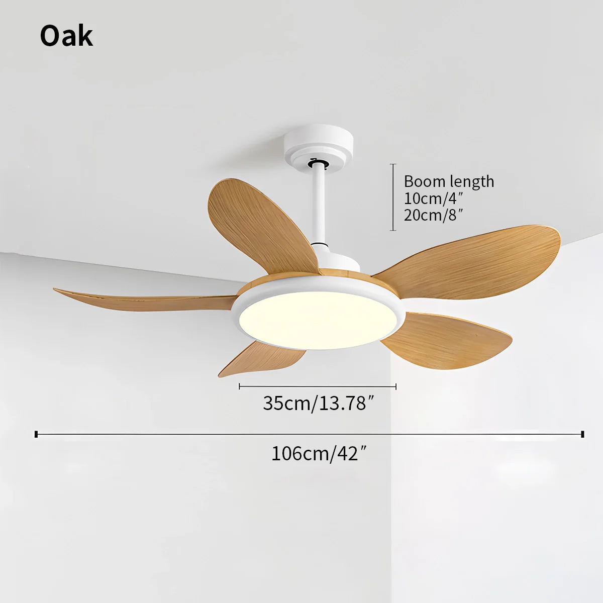 Feyran 5-Blade Wood Ceiling Fan with Light for Living Room