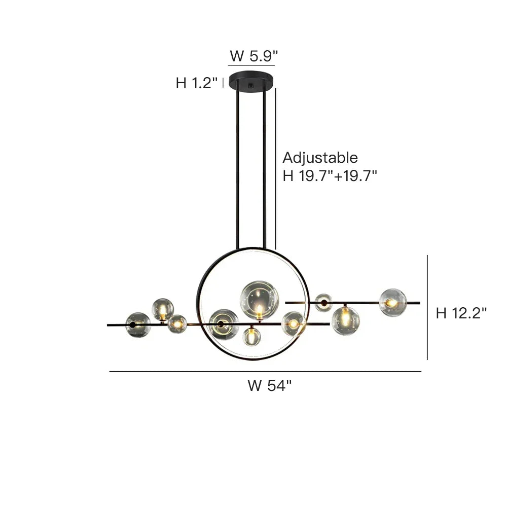 Opal Halo Chandelier with Glass Globes - Feyran