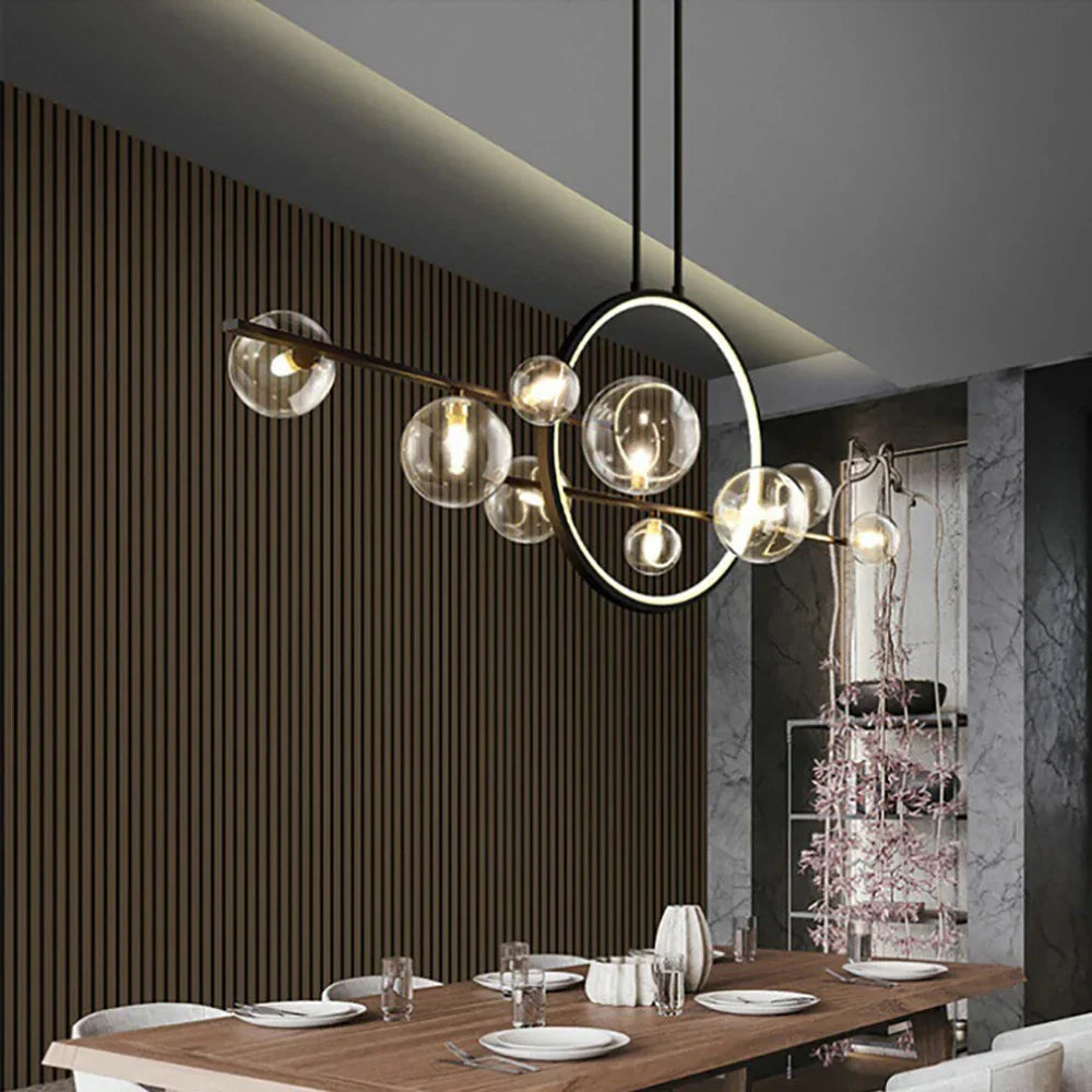 Opal Halo Chandelier with Glass Globes - Feyran