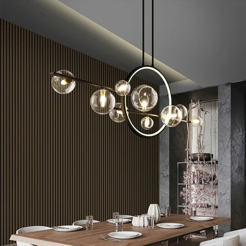 Opal Halo Chandelier with Glass Globes - Feyran