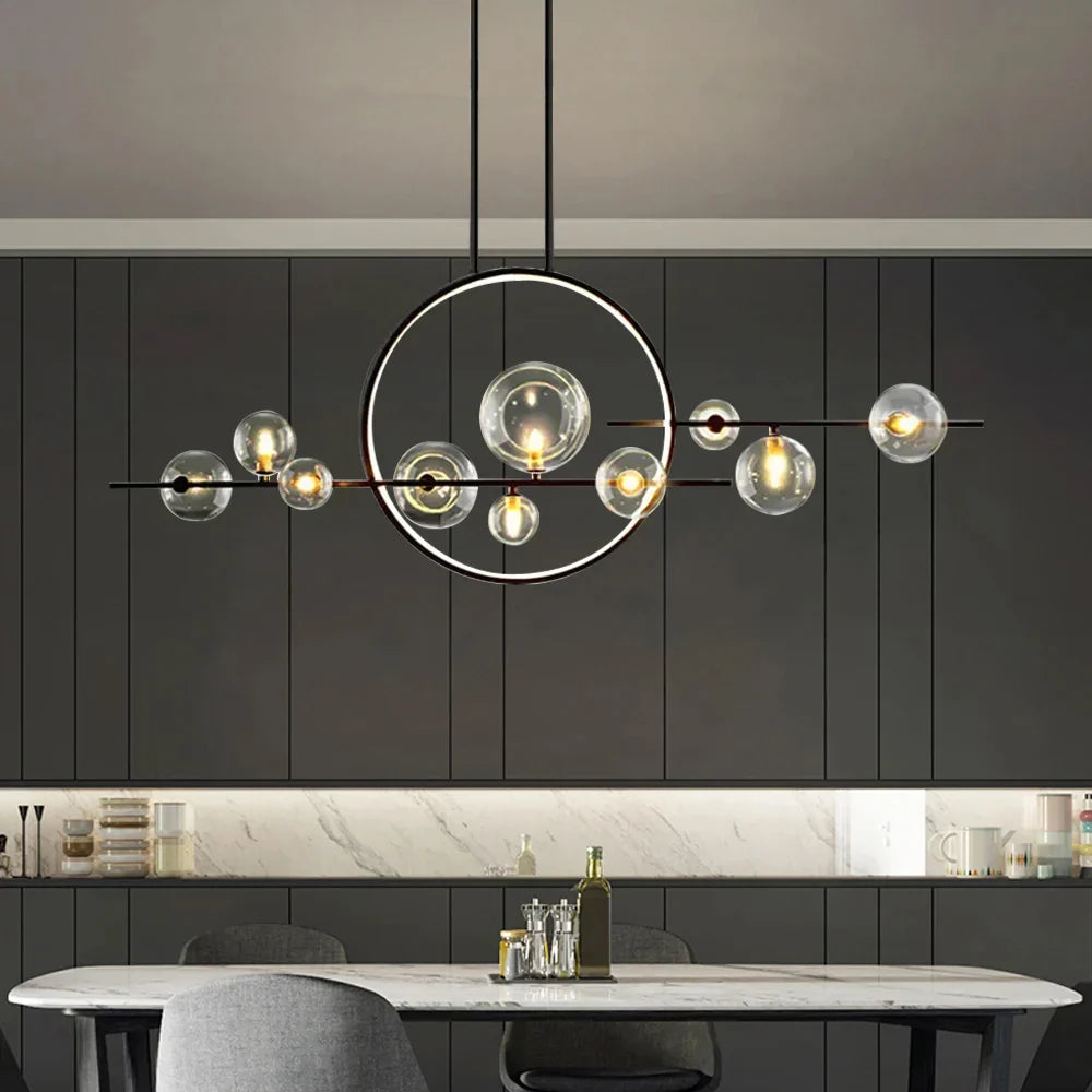 Opal Halo Chandelier with Glass Globes - Feyran