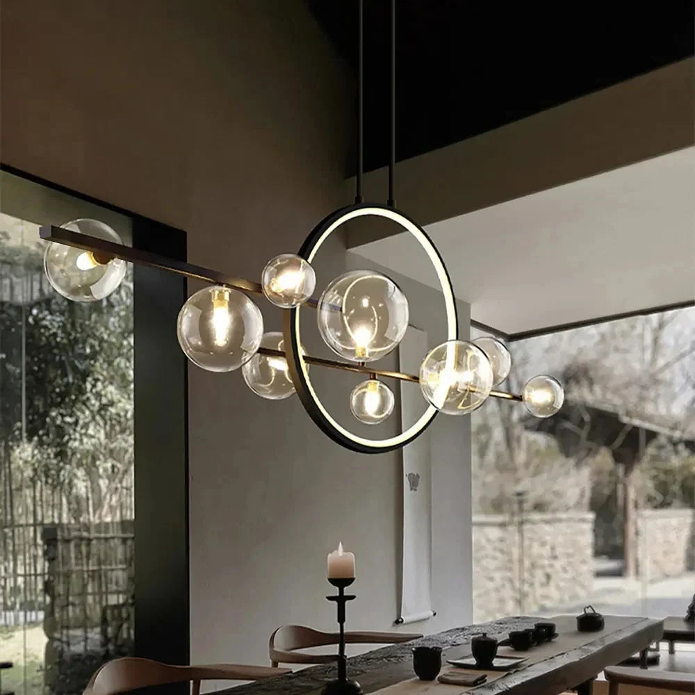 Opal Halo Chandelier with Glass Globes - Feyran