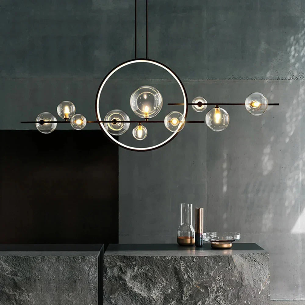 Opal Halo Chandelier with Glass Globes - Feyran