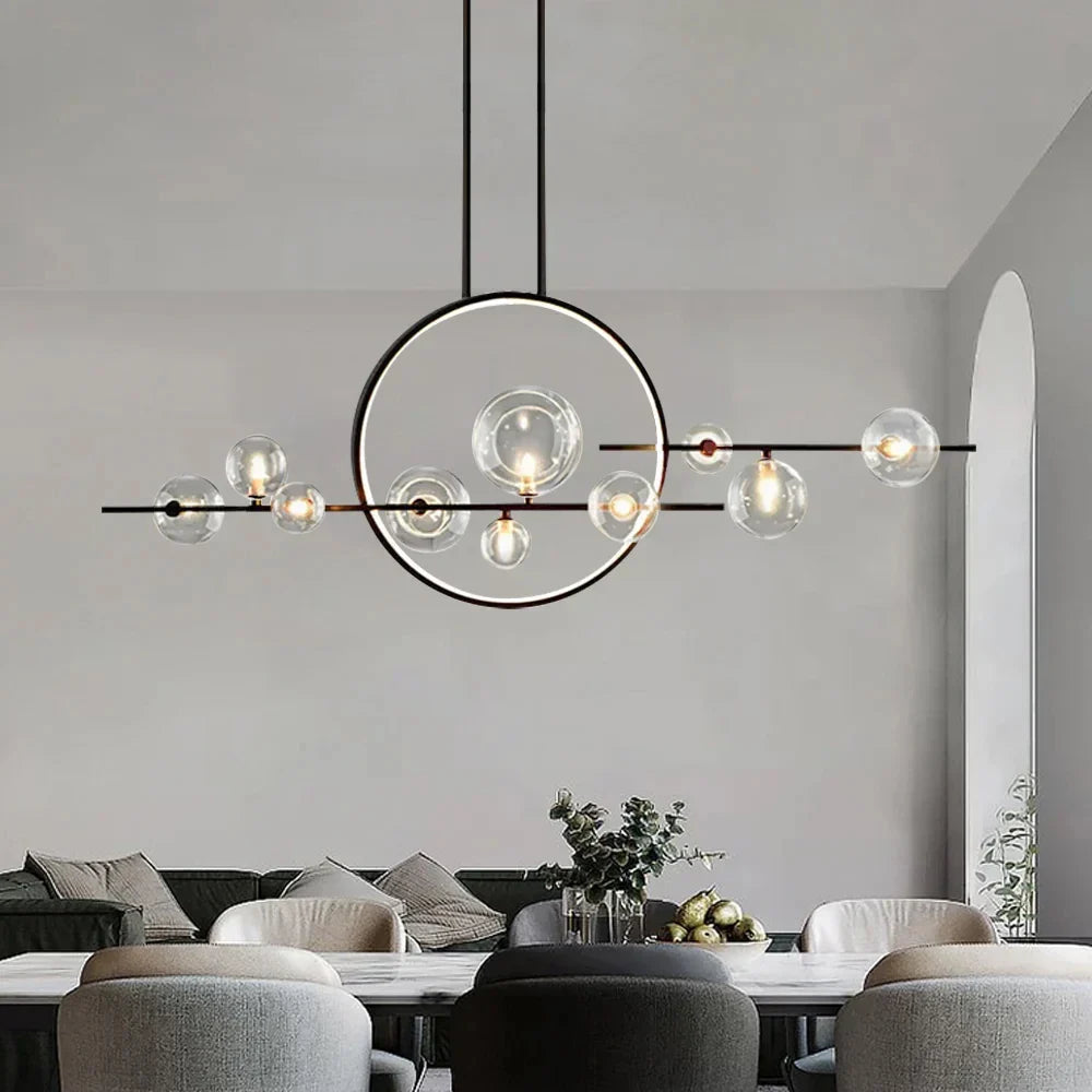 Opal Halo Chandelier with Glass Globes - Feyran