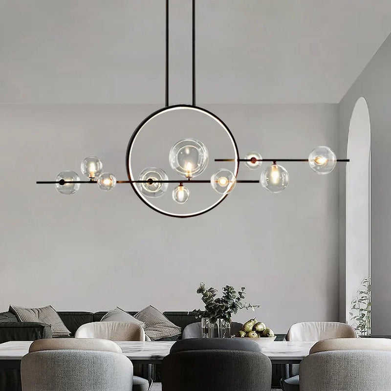 Opal Halo Chandelier with Glass Globes - Feyran