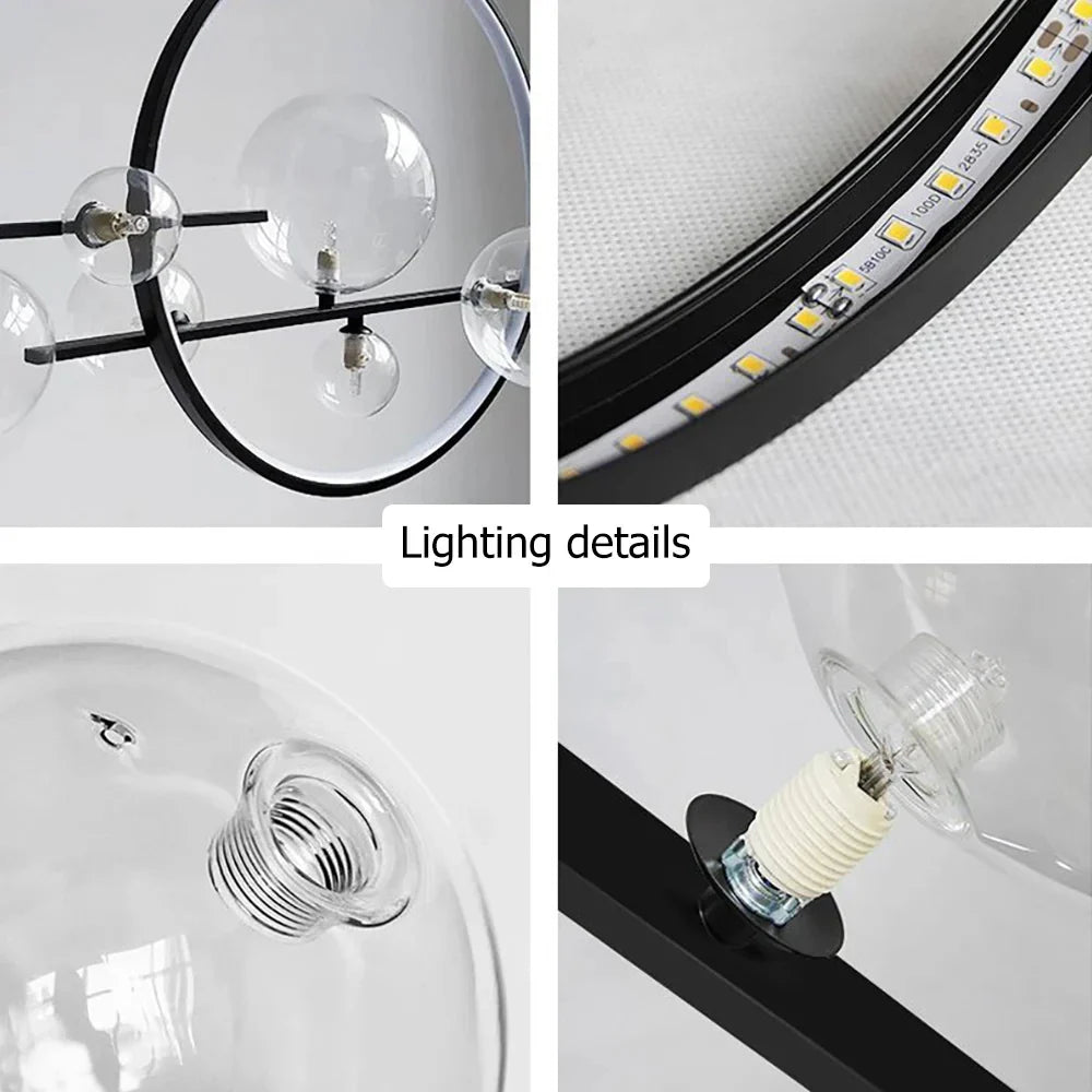 Opal Halo Chandelier with Glass Globes - Feyran