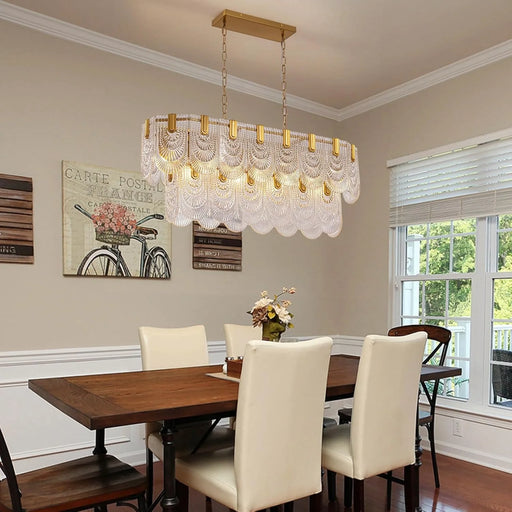 Opulent Rectangular Crystal Chandelier - Feyran