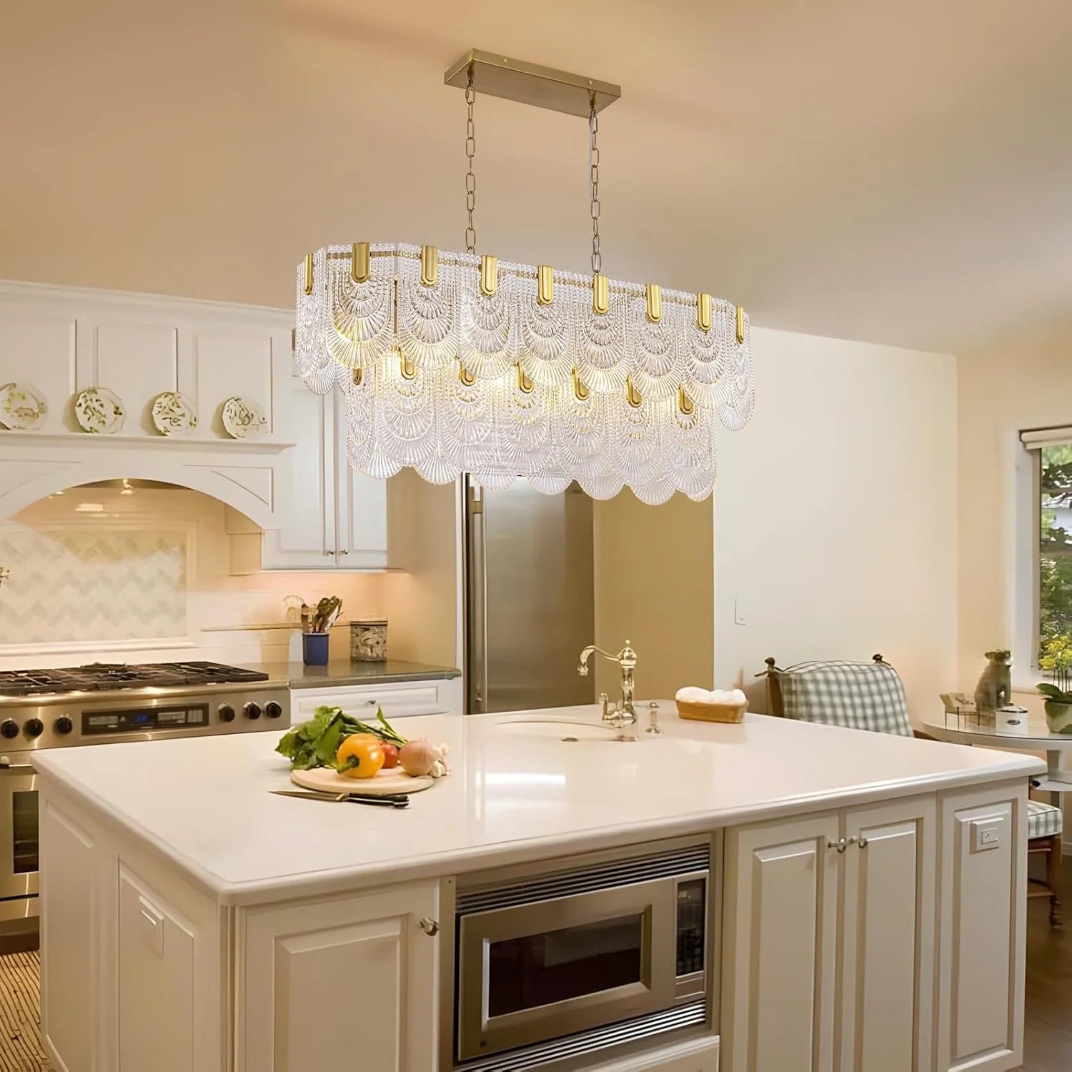 Opulent Rectangular Crystal Chandelier - Feyran