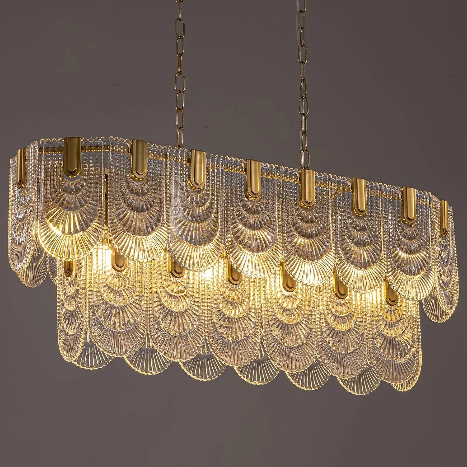 Opulent Rectangular Crystal Chandelier - Feyran