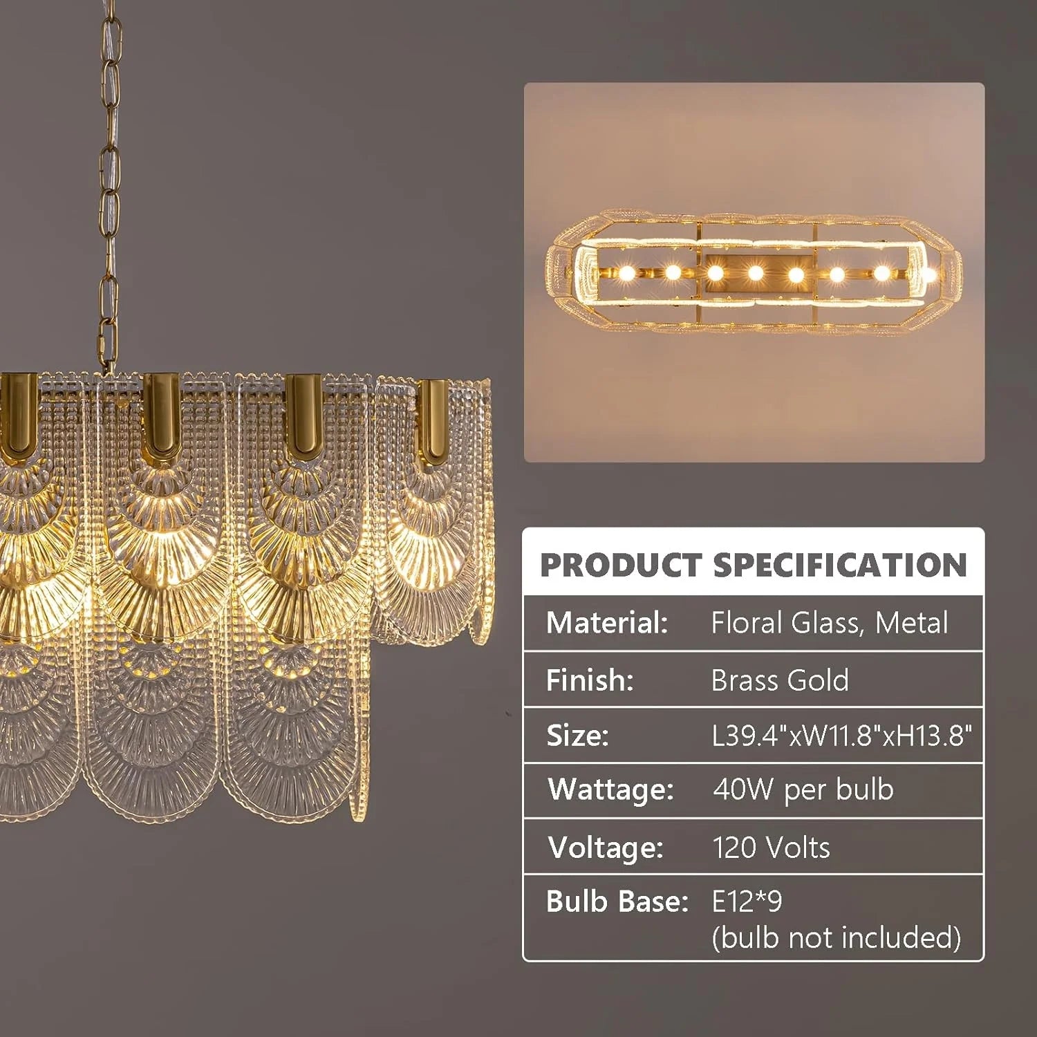 Opulent Rectangular Crystal Chandelier - Feyran