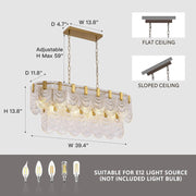 Opulent Rectangular Crystal Chandelier - Feyran