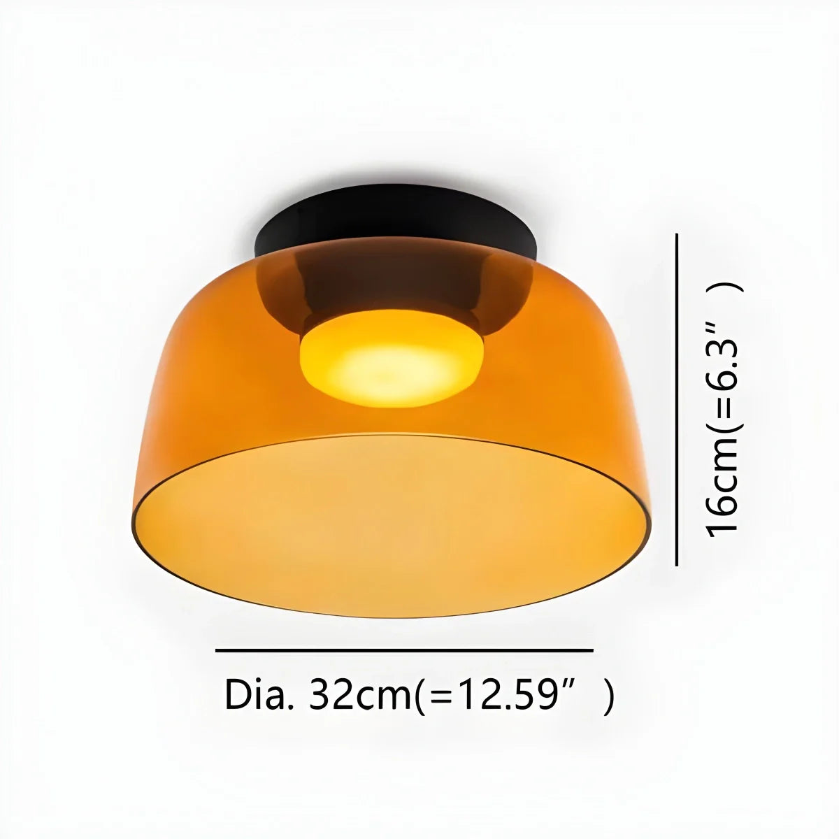 Feyran Colored Glass Ceiling Light for Bedroom