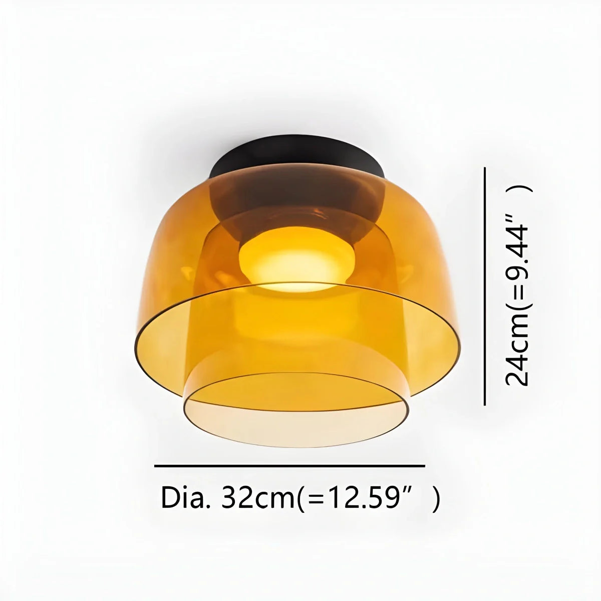 Feyran Colored Glass Ceiling Light for Bedroom