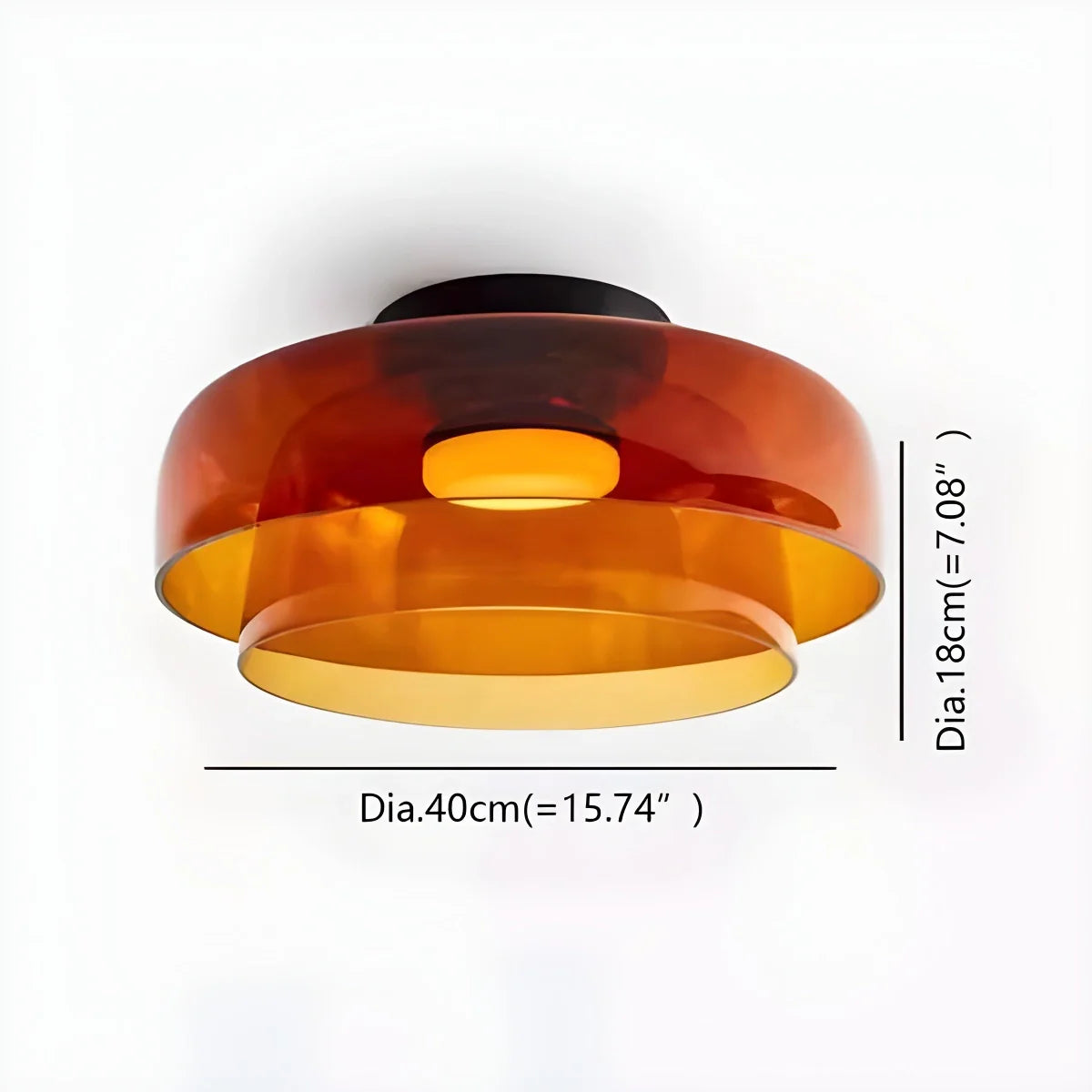 Feyran Colored Glass Ceiling Light for Bedroom