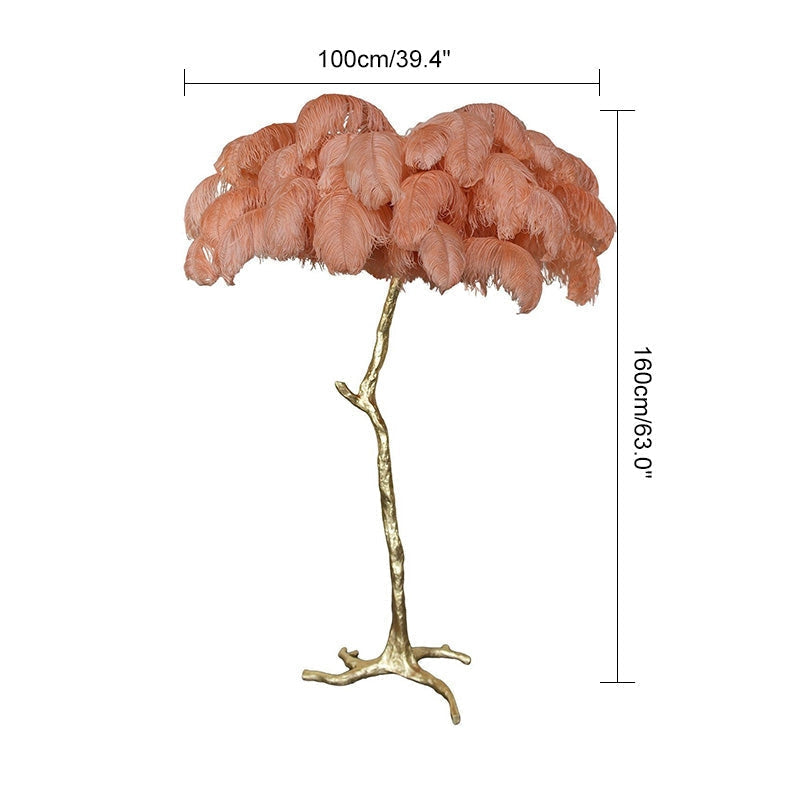 Feyran Feather Palm Tree Floor Lamp for Living Room